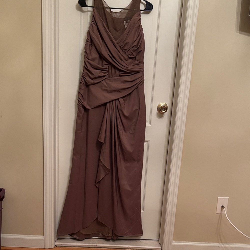 Tadashi Shoji Asymmetrical Brown Dress